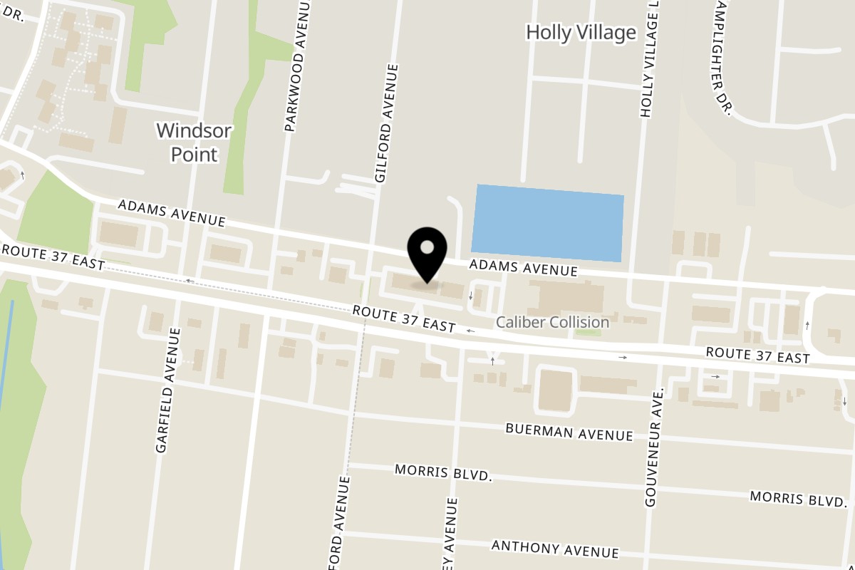 Map showing the location of Pika’s Restaurant on 1808 NJ-37 in Toms River